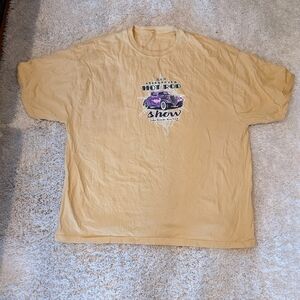 𝅺ADIRONDACK Hot Rod Car Show Lake George NY 2009 T- Shirt Yellow Cotton XXXL